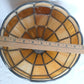 VTG Handcrafted Lampshade Tiffany Style Leaded Slag Glass Ivory Amber Dome Shape Replacement Shade Ceiling Lamp Pendant 10" Across