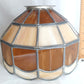 VTG Handcrafted Lampshade Tiffany Style Leaded Slag Glass Ivory Amber Dome Shape Replacement Shade Ceiling Lamp Pendant 10" Across