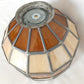 VTG Handcrafted Lampshade Tiffany Style Leaded Slag Glass Ivory Amber Dome Shape Replacement Shade Ceiling Lamp Pendant 10" Across