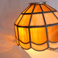 VTG Handcrafted Lampshade Tiffany Style Leaded Slag Glass Ivory Amber Dome Shape Replacement Shade Ceiling Lamp Pendant 10" Across