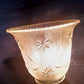 Vintage Replacement Lampshade Textured Pressed Glass Clear Flower Design Light Shade Sconce Light Cover Scalloped Top Bell Shape 2.25 Fitter