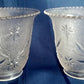 Vintage Replacement Lampshade Textured Pressed Glass Clear Flower Design Light Shade Sconce Light Cover Scalloped Top Bell Shape 2.25 Fitter