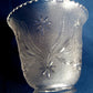 Vintage Replacement Lampshade Textured Pressed Glass Clear Flower Design Light Shade Sconce Light Cover Scalloped Top Bell Shape 2.25 Fitter