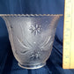 Vintage Replacement Lampshade Textured Pressed Glass Clear Flower Design Light Shade Sconce Light Cover Scalloped Top Bell Shape 2.25 Fitter