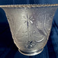 Vintage Replacement Lampshade Textured Pressed Glass Clear Flower Design Light Shade Sconce Light Cover Scalloped Top Bell Shape 2.25 Fitter