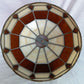 Vintage Handcrafted Tiffany Style Replacement Lampshade Swag Pendant Amber Ivory-Stained Glass Slag Brass Framed Art Glass 12” D-Mexico