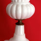 Vintage Heavy White Milk Glass Table Lamp Desk Bedroom Accent Lamp 10 1/2" Tall