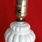 Vintage Heavy White Milk Glass Table Lamp Desk Bedroom Accent Lamp 10 1/2" Tall