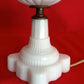 Vintage Heavy White Milk Glass Table Lamp Desk Bedroom Accent Lamp 10 1/2" Tall