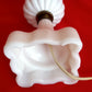 Vintage Heavy White Milk Glass Table Lamp Desk Bedroom Accent Lamp 10 1/2" Tall