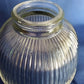 Vintage Heavy Clear Glass Light Shade Holophane Style Ribbed Small Diffuser Ceiling Fan Dome Shape Replacement Globe Cover Light 3.25" Fitter