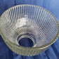 Vintage Heavy Clear Glass Light Shade Holophane Style Ribbed Small Diffuser Ceiling Fan Dome Shape Replacement Globe Cover Light 3.25" Fitter