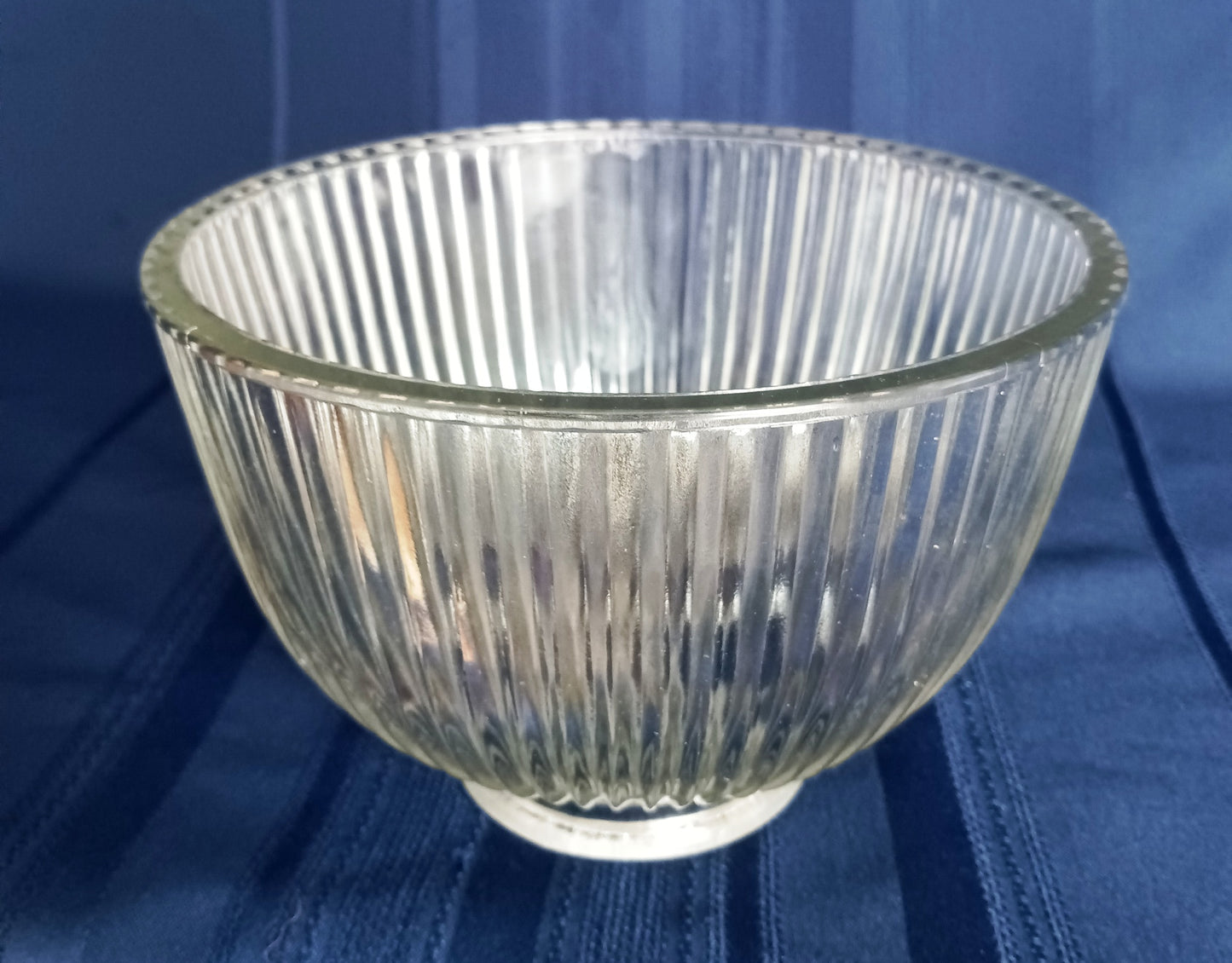 Vintage Heavy Clear Glass Light Shade Holophane Style Ribbed Small Diffuser Ceiling Fan Dome Shape Replacement Globe Cover Light 3.25" Fitter