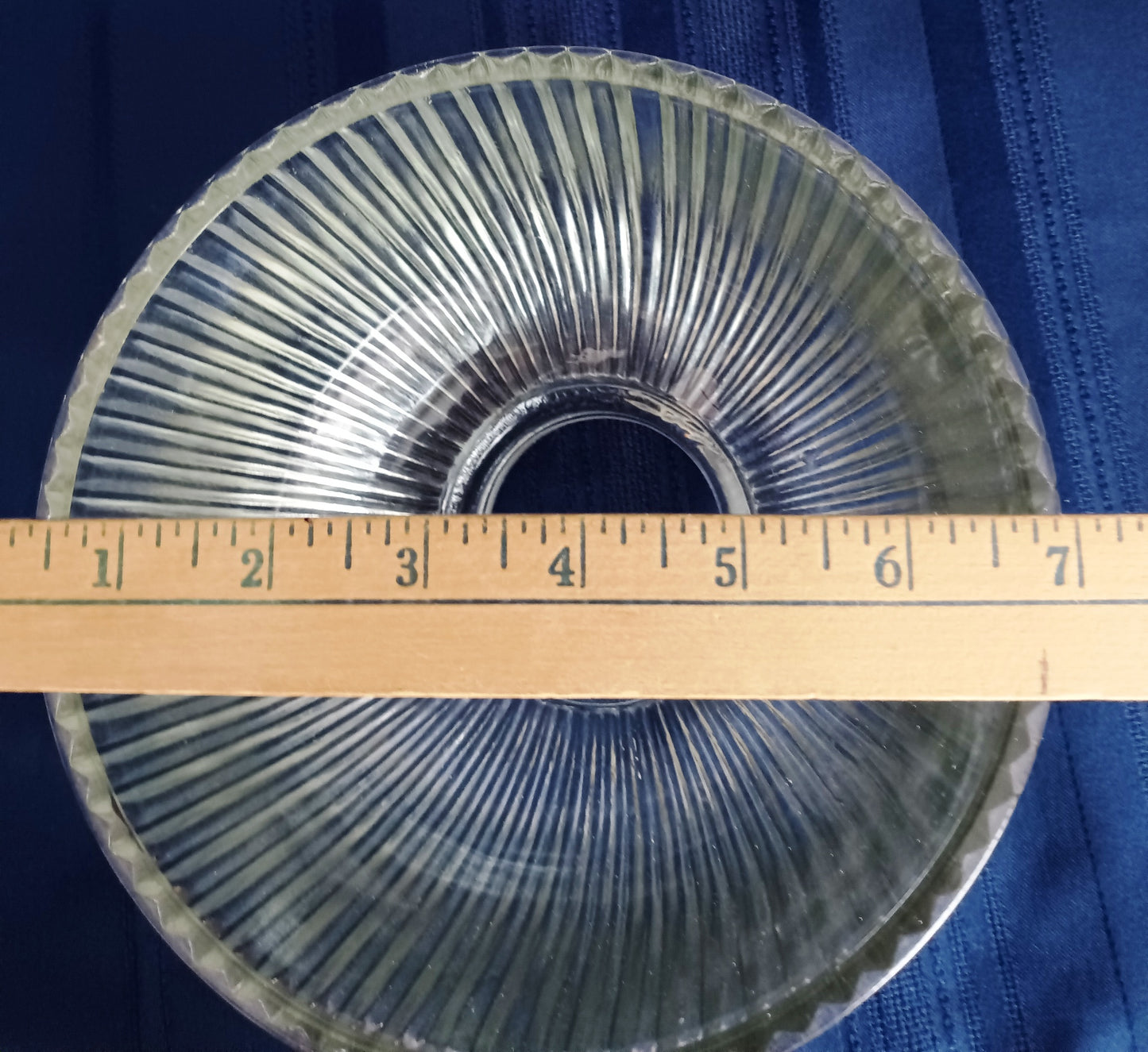Vintage Heavy Clear Glass Light Shade Holophane Style Ribbed Small Diffuser Ceiling Fan Dome Shape Replacement Globe Cover Light 3.25" Fitter