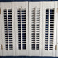 Vintage Plantation Style White Pair Shutters Bi-fold Panels Connected Hinges Interior Louvered Window Faux Wood 26 1/2" W x 24" H-NOS