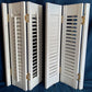 Vintage Plantation Style White Pair Shutters Bi-fold Panels Connected Hinges Interior Louvered Window Faux Wood 26 1/2" W x 24" H-NOS