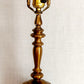 Vintage Chinoiserie Style Column Table Lamp Birds Flowers Daher Tin Solid Brass 3 Way Harp Finial 30” Tall