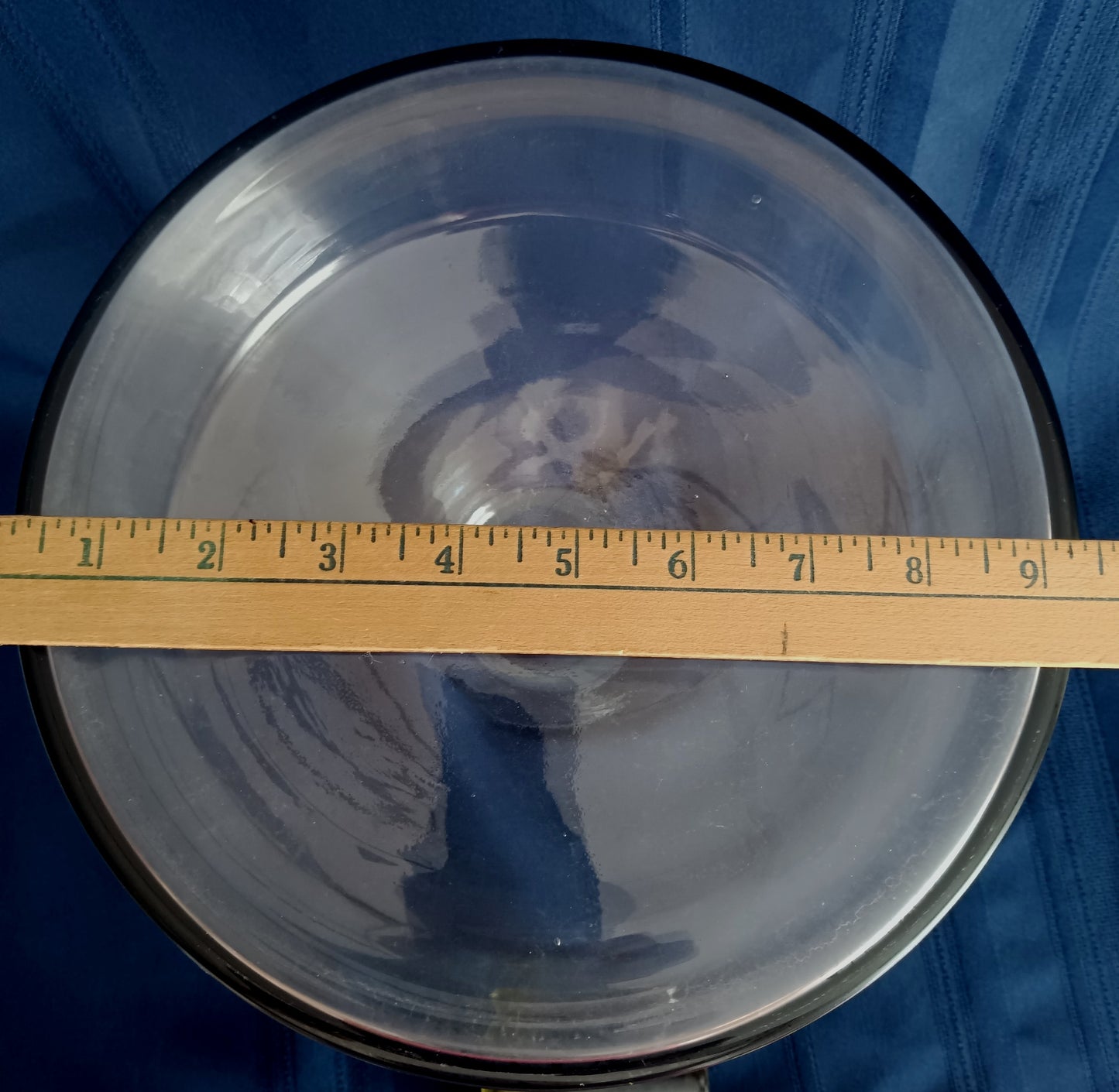 Vintage 1960s Glass Large Ships Decanter Wide Base Darington Style w/ Solid Glass Pale Amber Stopper Wine Beverage Bottle Barware