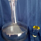 Vintage 1960s Glass Large Ships Decanter Wide Base Darington Style w/ Solid Glass Pale Amber Stopper Wine Beverage Bottle Barware