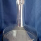 Vintage 1960s Glass Large Ships Decanter Wide Base Darington Style w/ Solid Glass Pale Amber Stopper Wine Beverage Bottle Barware