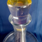 Vintage 1960s Glass Large Ships Decanter Wide Base Darington Style w/ Solid Glass Pale Amber Stopper Wine Beverage Bottle Barware