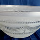 Vintage Torchiere Lampshade Victorian Style Frosted Clear Embossed Swag Motif Glass Ceiling Fixture Pendant Replacement Globe Shade 13” D