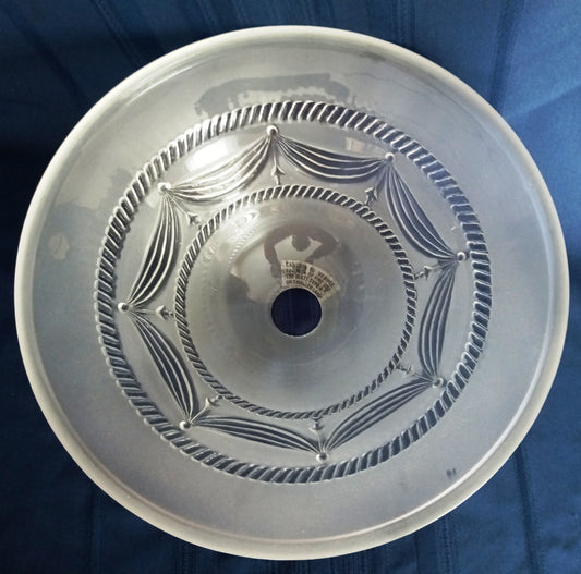 Vintage Torchiere Lampshade Victorian Style Frosted Clear Embossed Swag Motif Glass Ceiling Fixture Pendant Replacement Globe Shade 13” D