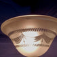 Vintage Torchiere Lampshade Victorian Style Frosted Clear Embossed Swag Motif Glass Ceiling Fixture Pendant Replacement Globe Shade 13” D