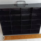 Vintage Small Display Tray Metal Painted Black 20 Compartments Storage Small Collectibles Jewelry Rectangular Box w/Handle