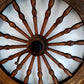 Antique Saxony Spinning Fly Wheel w/Metal Fittings 16 Spokes Folk Art Primitive Restoration or Rustic Cabin Home Décor (Wheel Only)-1920's