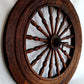 Antique Saxony Spinning Fly Wheel w/Metal Fittings 16 Spokes Folk Art Primitive Restoration or Rustic Cabin Home Décor (Wheel Only)-1920's