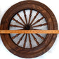 Antique Saxony Spinning Fly Wheel w/Metal Fittings 16 Spokes Folk Art Primitive Restoration or Rustic Cabin Home Décor (Wheel Only)-1920's
