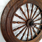 Antique Saxony Spinning Fly Wheel w/Metal Fittings 16 Spokes Folk Art Primitive Restoration or Rustic Cabin Home Décor (Wheel Only)-1920's