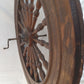 Antique Saxony Spinning Fly Wheel w/Metal Fittings 16 Spokes Folk Art Primitive Restoration or Rustic Cabin Home Décor (Wheel Only)-1920's