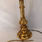 Vintage Solid Brass Stiffel Table Desk Lamp Tulip Design Model 5553 Hollywood Regency 3 Way Switch Harp and Finial - Made in USA