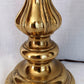 Vintage Solid Brass Stiffel Table Desk Lamp Tulip Design Model 5553 Hollywood Regency 3 Way Switch Harp and Finial - Made in USA