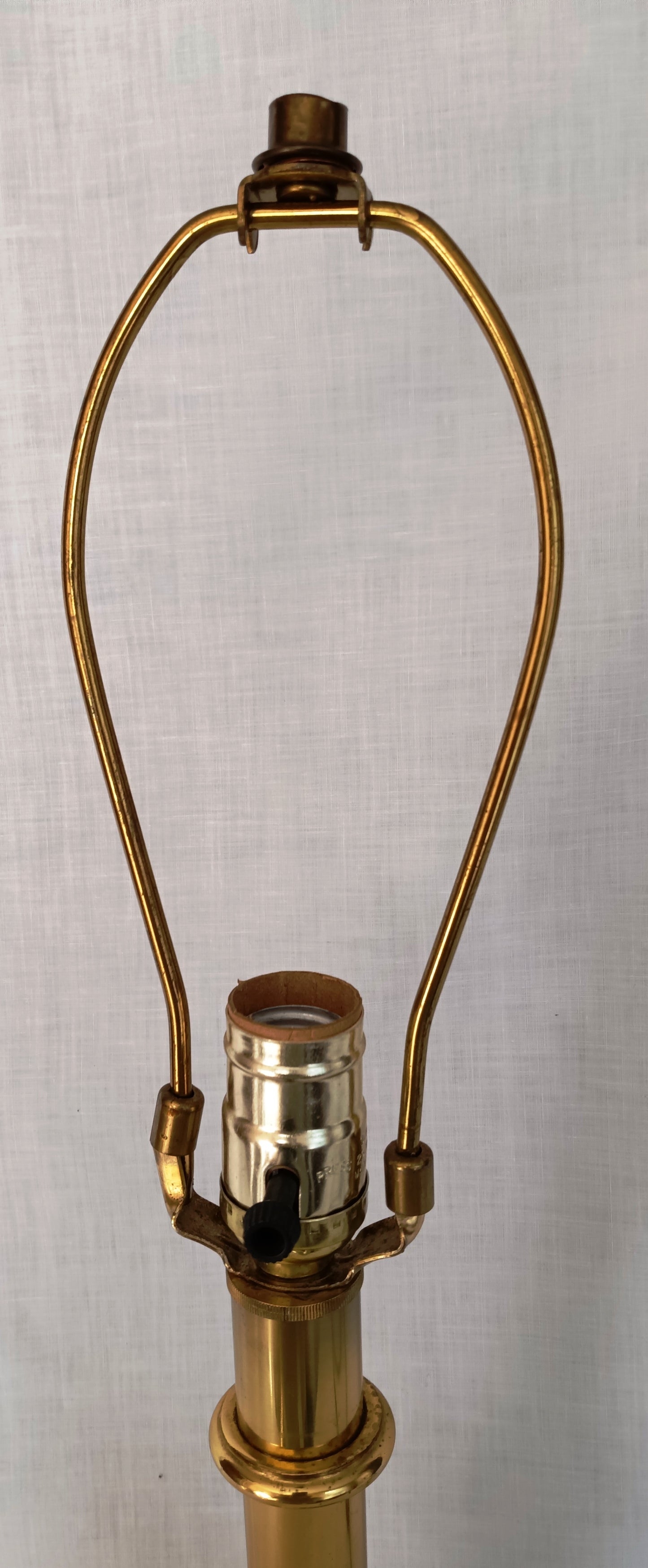 Vintage Solid Brass Stiffel Table Desk Lamp Tulip Design Model 5553 Hollywood Regency 3 Way Switch Harp and Finial - Made in USA