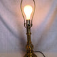 Vintage Solid Brass Stiffel Table Desk Lamp Tulip Design Model 5553 Hollywood Regency 3 Way Switch Harp and Finial - Made in USA