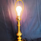 Vintage Solid Brass Stiffel Table Desk Lamp Tulip Design Model 5553 Hollywood Regency 3 Way Switch Harp and Finial - Made in USA