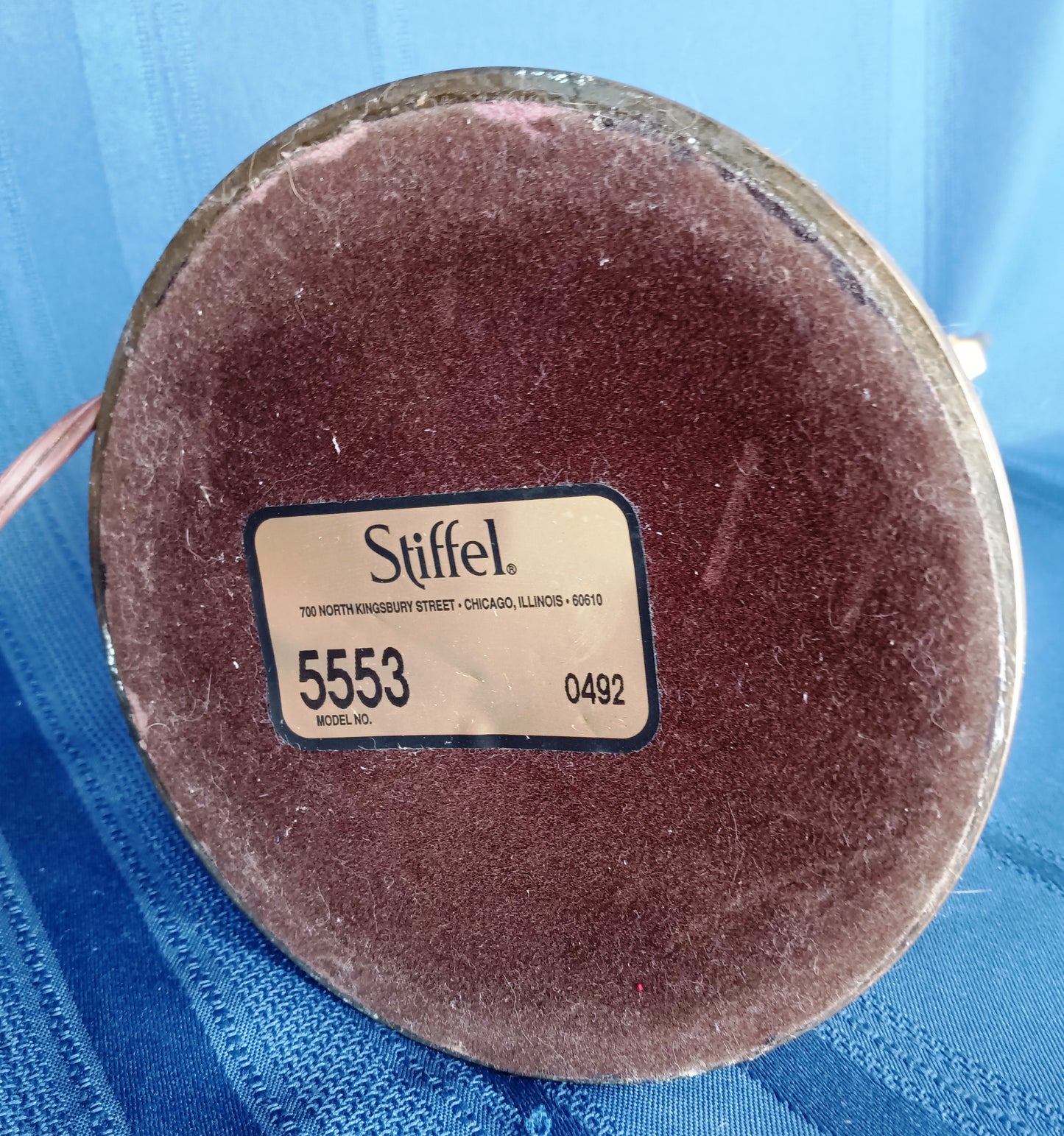 Vintage Solid Brass Stiffel Table Desk Lamp Tulip Design Model 5553 Hollywood Regency 3 Way Switch Harp and Finial - Made in USA