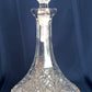 Vintage Crystal Glass Ships Captain Decanter w/Solid Stopper Paneled Neck Whiskey Scotch Wine Bottle Geometric Design Nautical Barware