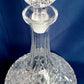 Vintage Crystal Glass Ships Captain Decanter w/Solid Stopper Paneled Neck Whiskey Scotch Wine Bottle Geometric Design Nautical Barware