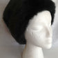 Vintage Faux Fur Black Bucket Hat w/ Lining Fall Winter Women Head Accessory Hat 21-1/2 inches Circumference-NOS