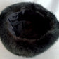 Vintage Faux Fur Black Bucket Hat w/ Lining Fall Winter Women Head Accessory Hat 21-1/2 inches Circumference-NOS