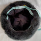 Vintage Faux Fur Black Bucket Hat w/ Lining Fall Winter Women Head Accessory Hat 21-1/2 inches Circumference-NOS