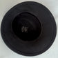 Vintage Doeskin Felt Black Hat 100% Wool Black Grosgrain Bow Feathers Ribbon Unlined Cotton Sweatband Ladies Small Size Hat - Made in USA