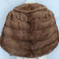 Vintage Honey Brown Real Mink Fur Cape Stole Open Front Shawl Collar Pockets Women Outerwear Wrap Wedding Bridal Bolero Size S