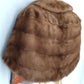 Vintage Honey Brown Real Mink Fur Cape Stole Open Front Shawl Collar Pockets Women Outerwear Wrap Wedding Bridal Bolero Size S