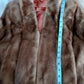 Vintage Honey Brown Real Mink Fur Cape Stole Open Front Shawl Collar Pockets Women Outerwear Wrap Wedding Bridal Bolero Size S