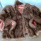 Vintage Honey Brown Real Mink Fur Cape Stole Open Front Shawl Collar Pockets Women Outerwear Wrap Wedding Bridal Bolero Size S